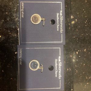 Belk, sterling silver D charms. NWT